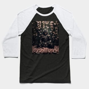 Floral Meditation Samurai Baseball T-Shirt